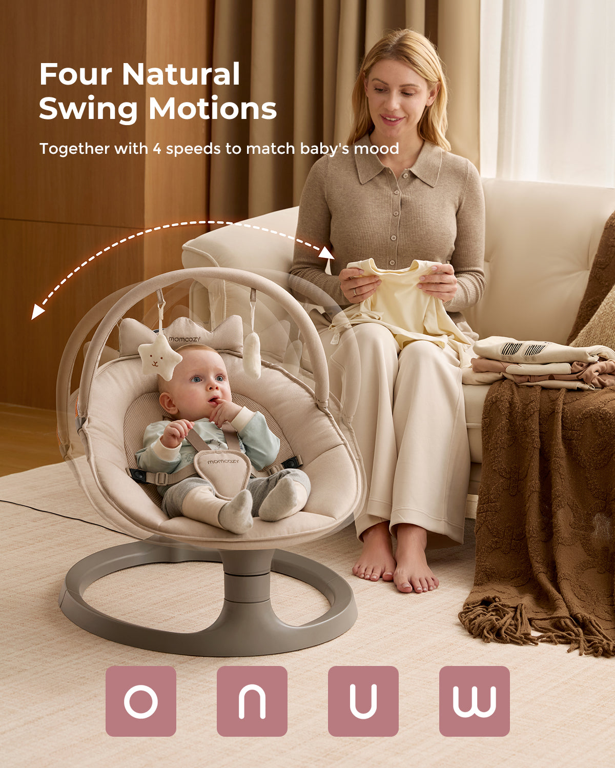 Momcozy 2-in-1 Electric Baby Swing