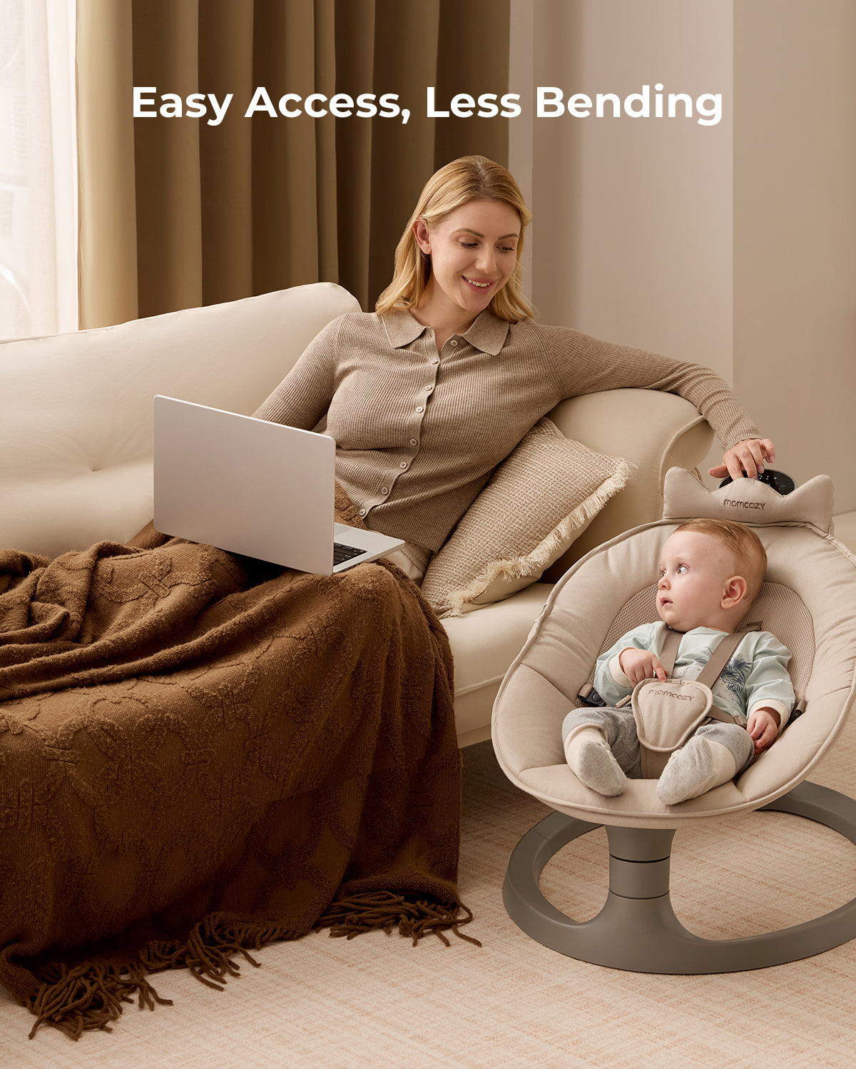 Momcozy 2-in-1 Electric Baby Swing