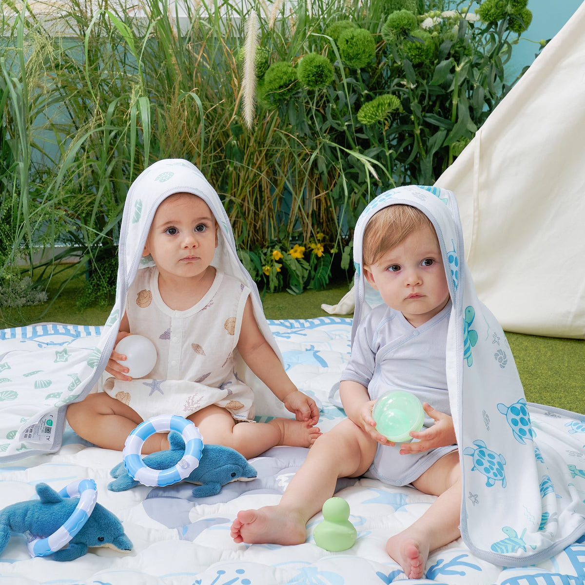 Bamboo-Cotton Hooded Baby Towel for Newborn to Toddler