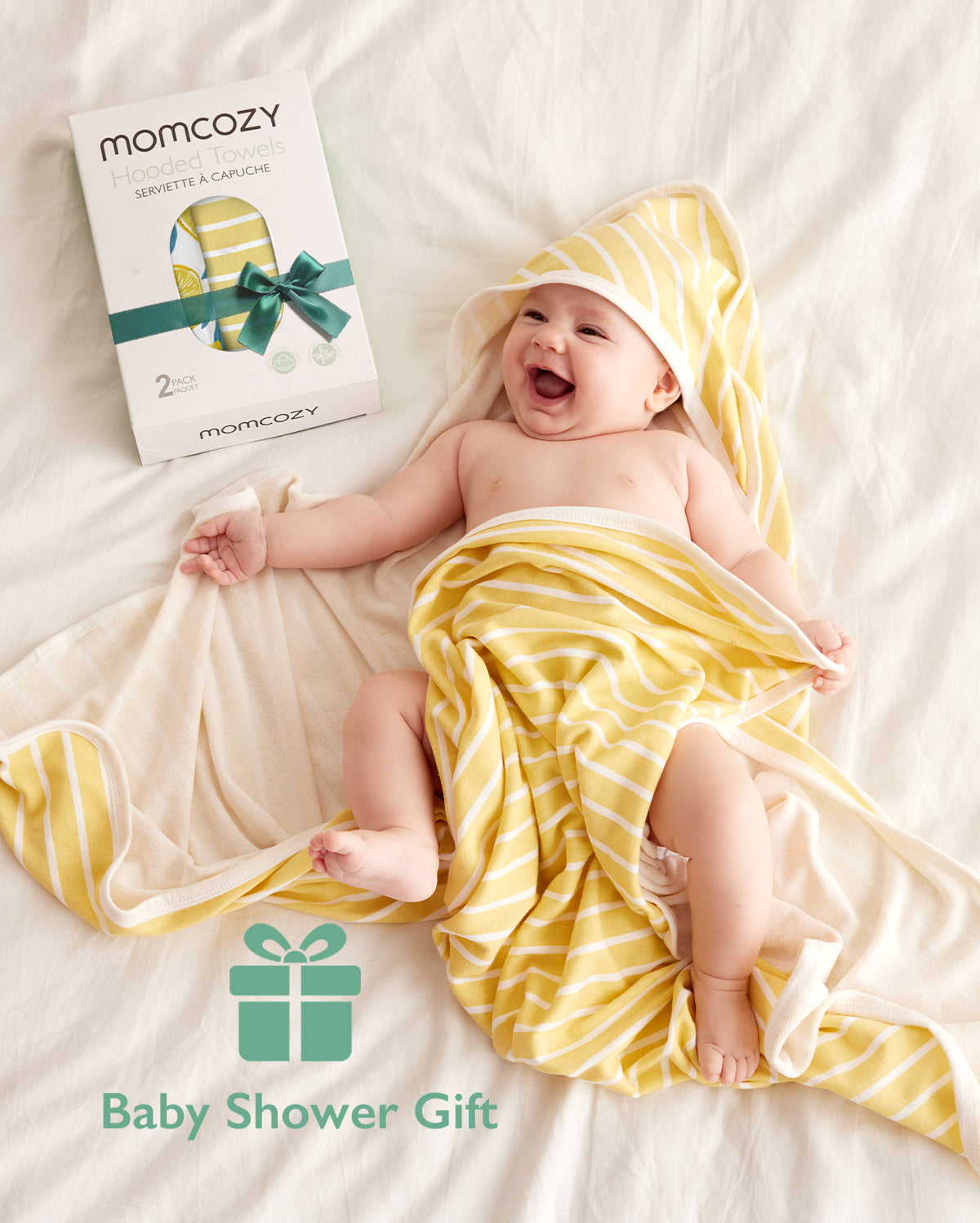Bamboo-Cotton Hooded Baby Towel for Newborn to Toddler