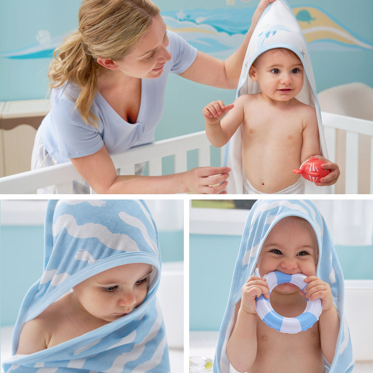 Bamboo-Cotton Hooded Baby Towel for Newborn to Toddler