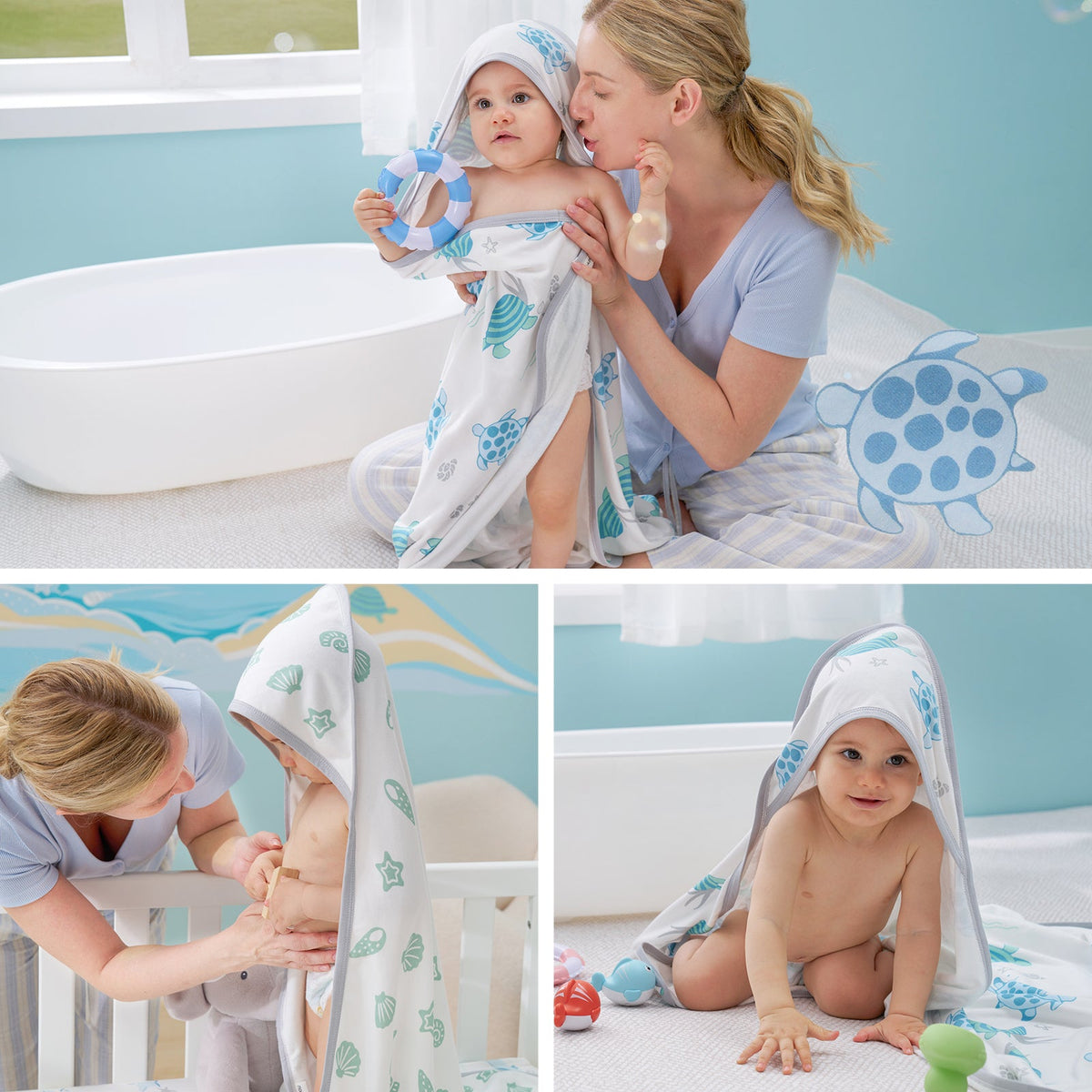 Bamboo-Cotton Hooded Baby Towel for Newborn to Toddler