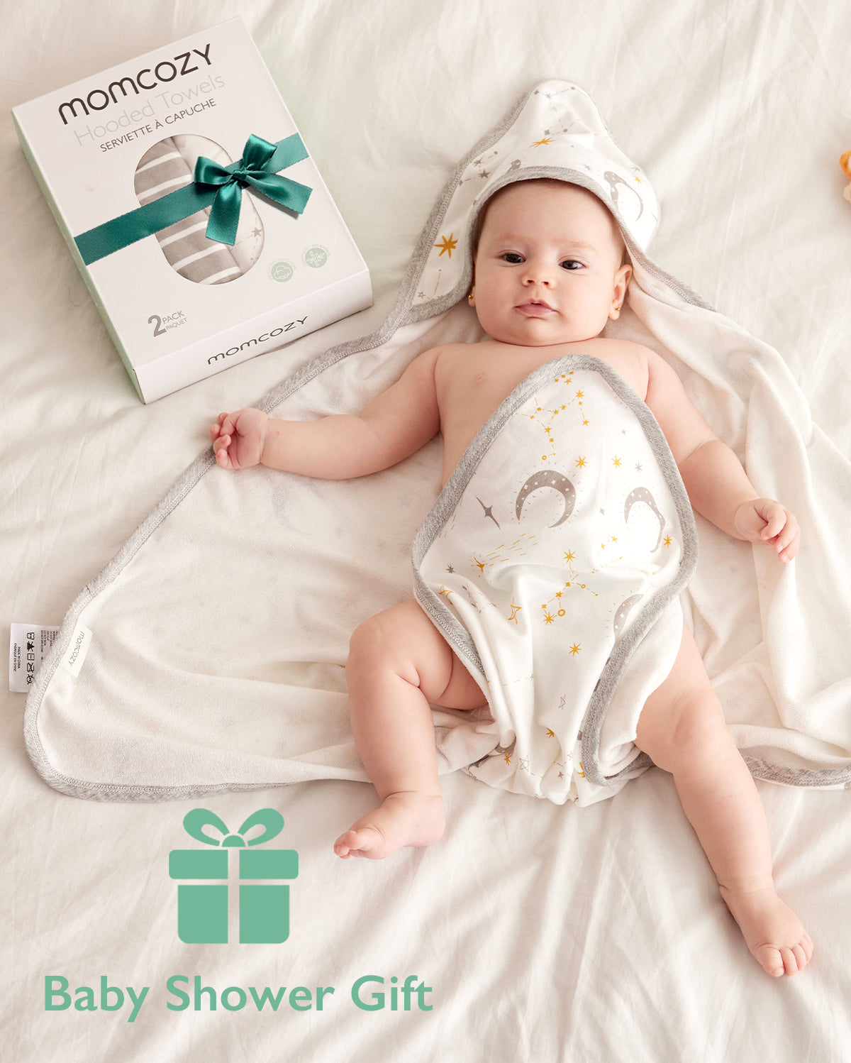 Bamboo-Cotton Hooded Baby Towel for Newborn to Toddler