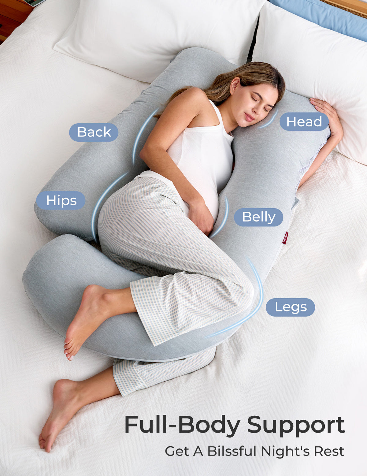 U Shaped Cooling Fabric Pregnancy Pillow