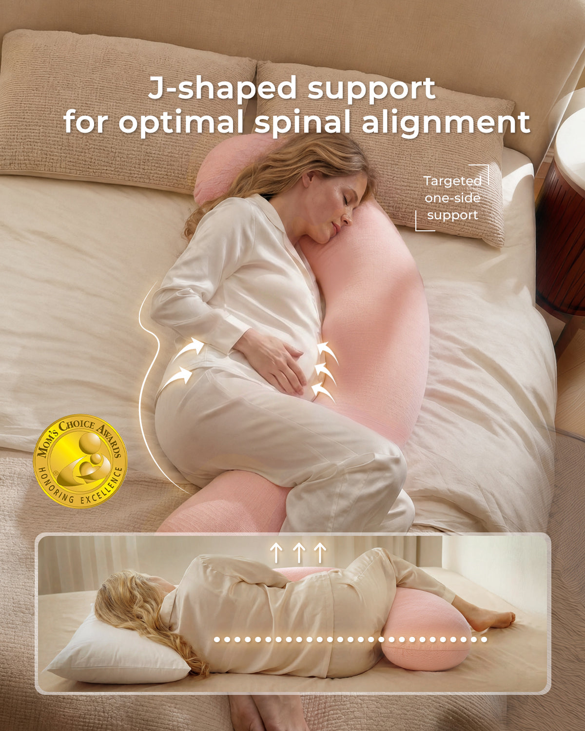 J Shaped Maternity Body Pillow