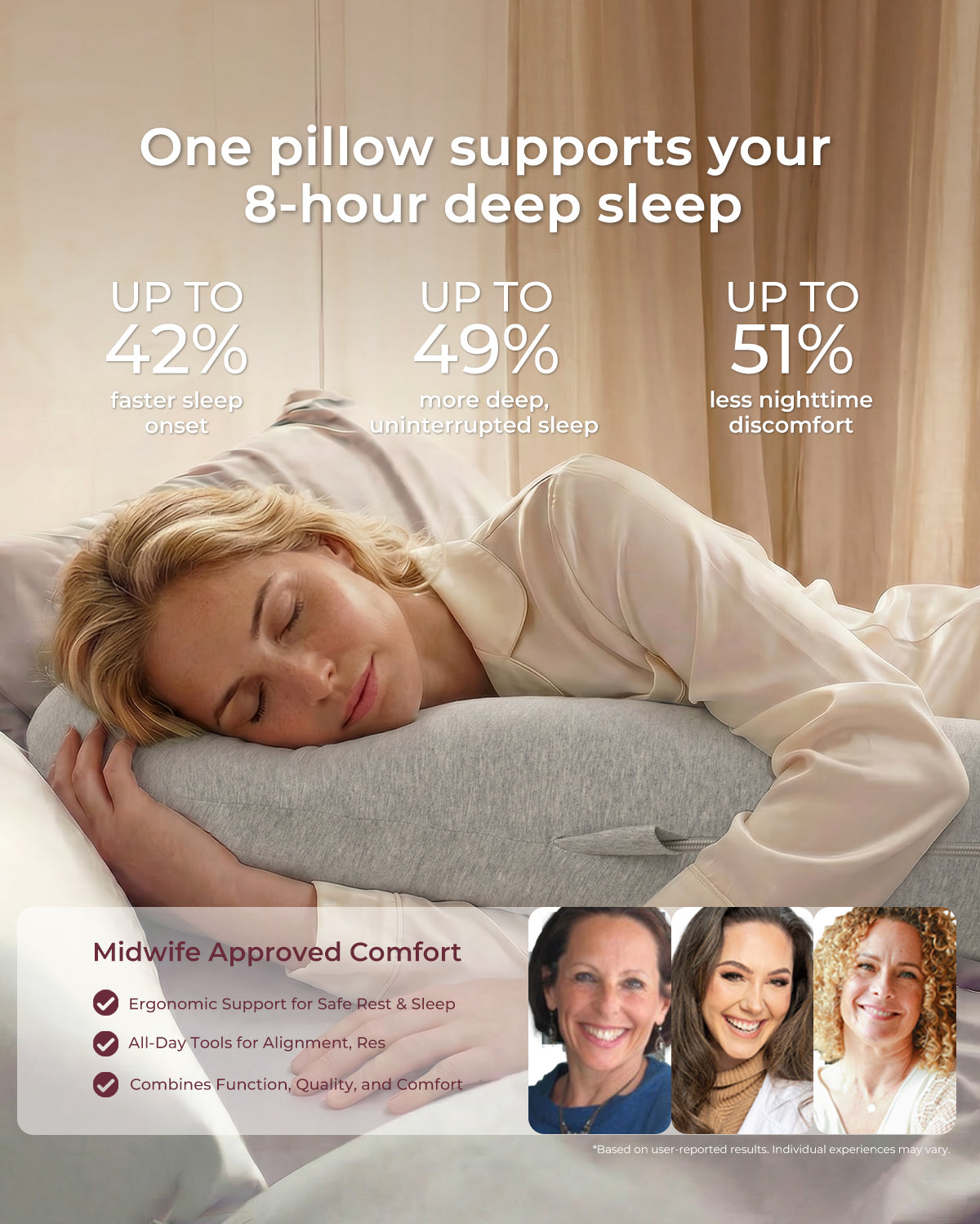 J Shaped Maternity Body Pillow