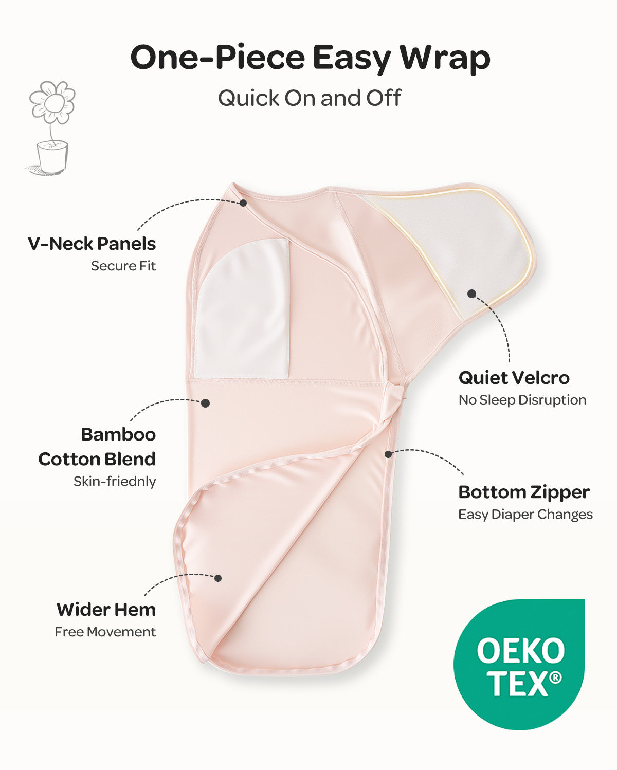 Baby Sleep Sack 1.5 TOG & Easy Swaddle Wrap For 0-3M Bundle