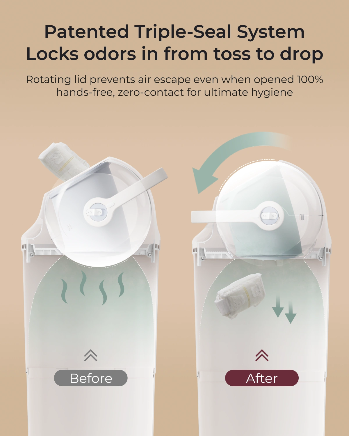 Diaper Pail Bundle: Diaper Pail + 45 Trash Bags + 4 Deodorizer Packs