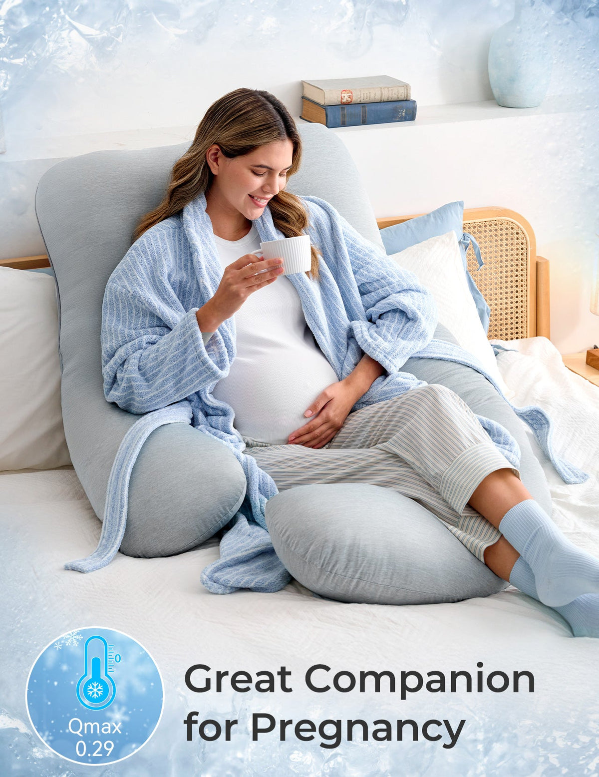 U Shaped Cooling Fabric Pregnancy Pillow