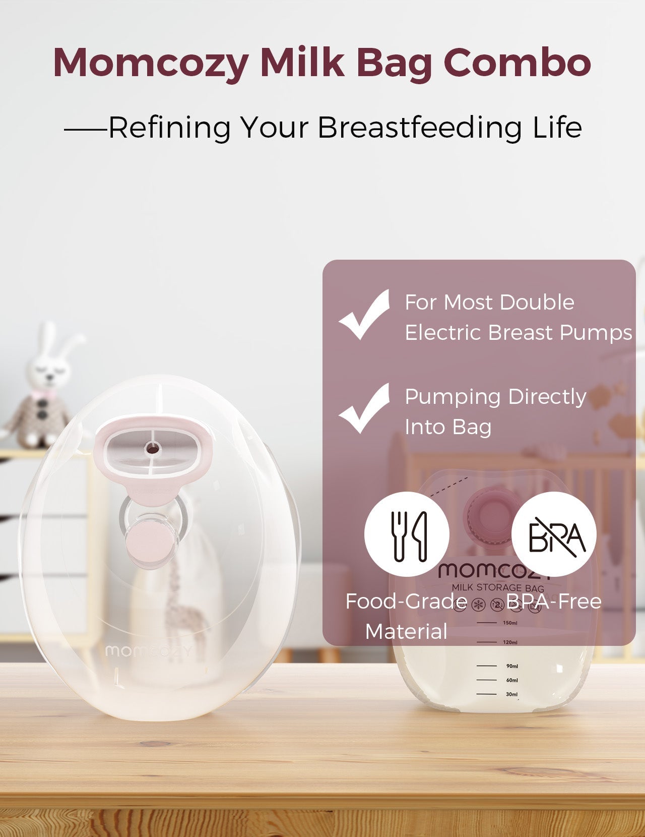 Momcozy Wearable Milk Collection Cups for Most Electric Breast