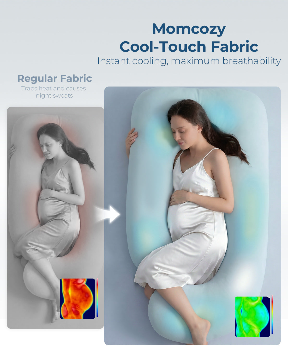 U Shaped Cooling Fabric Pregnancy Pillow