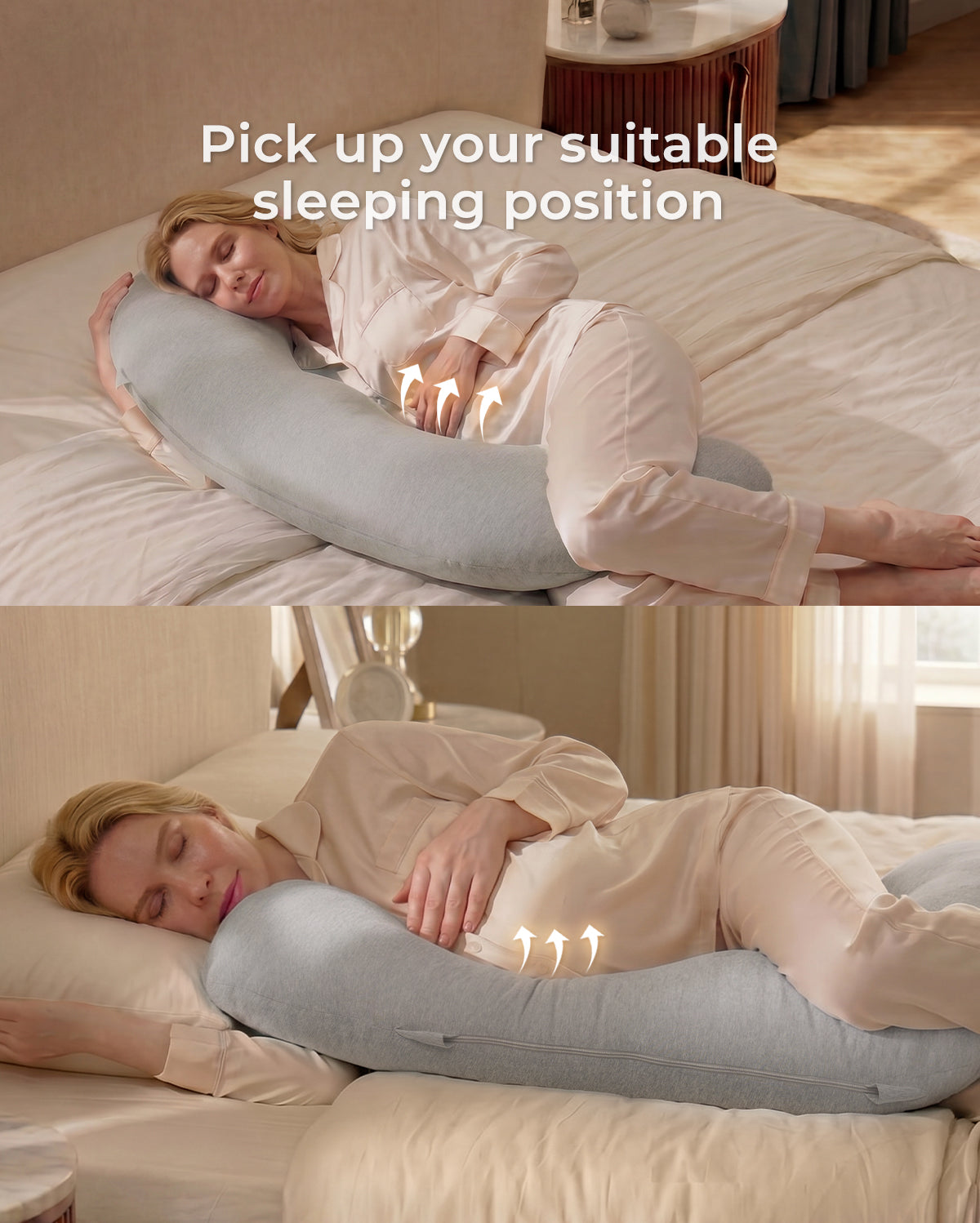 J Shaped Maternity Body Pillow
