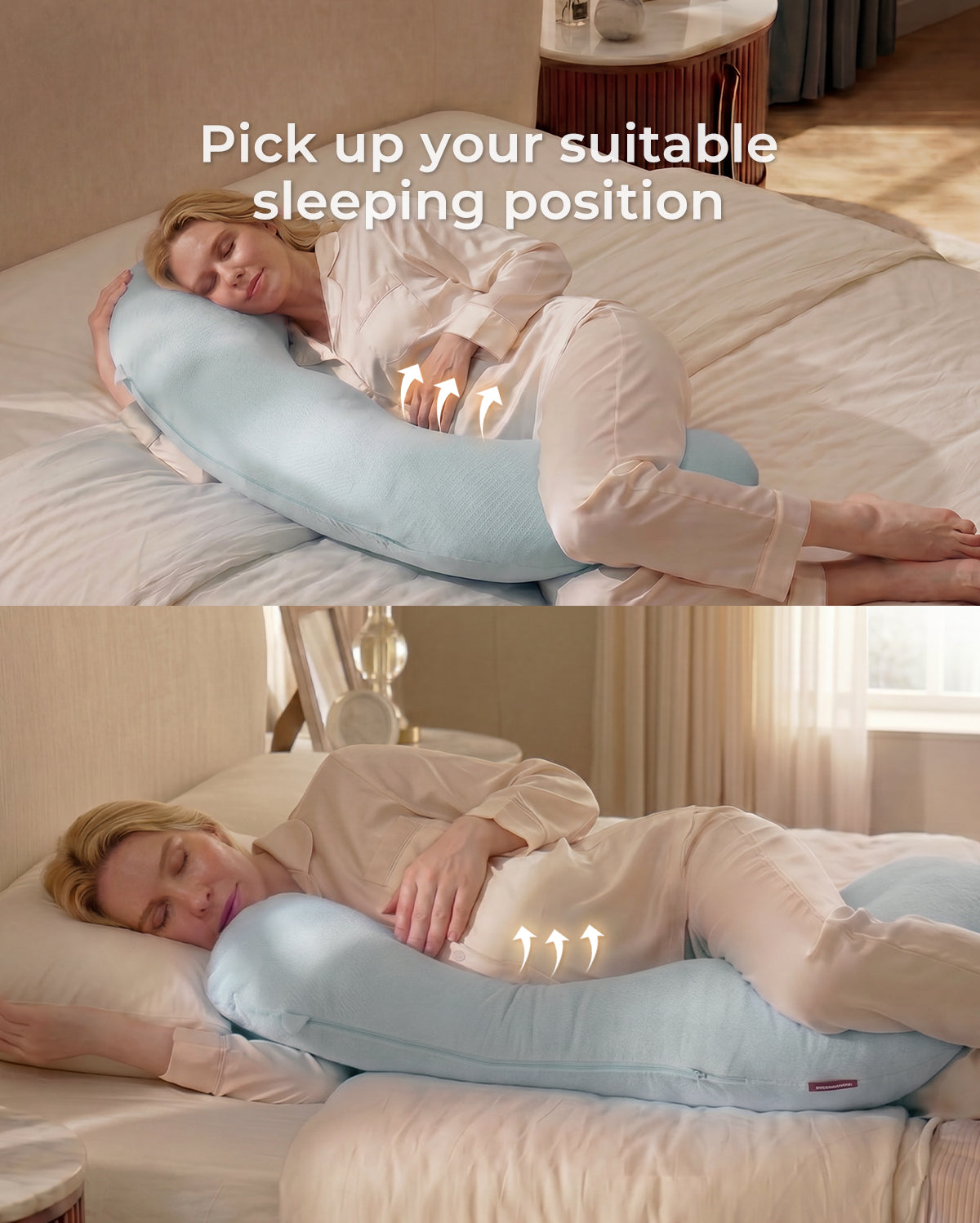 J Shaped Maternity Body Pillow