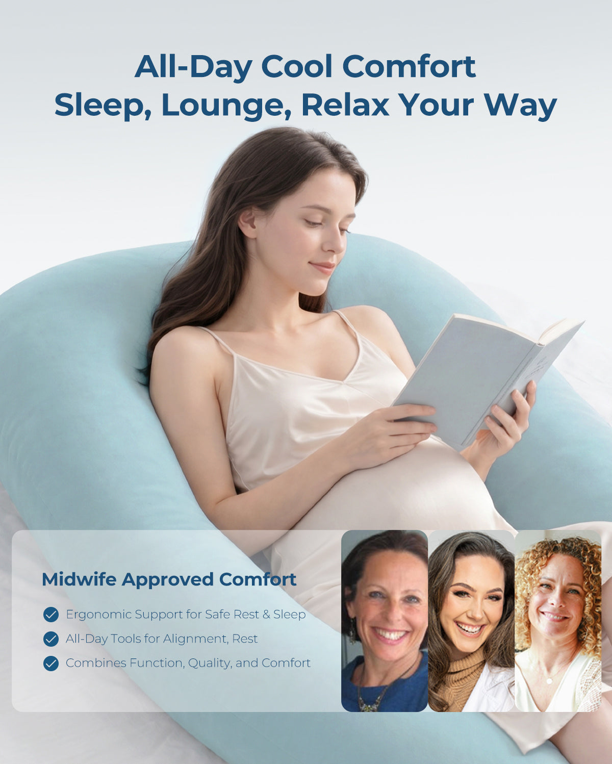U Shaped Cooling Fabric Pregnancy Pillow