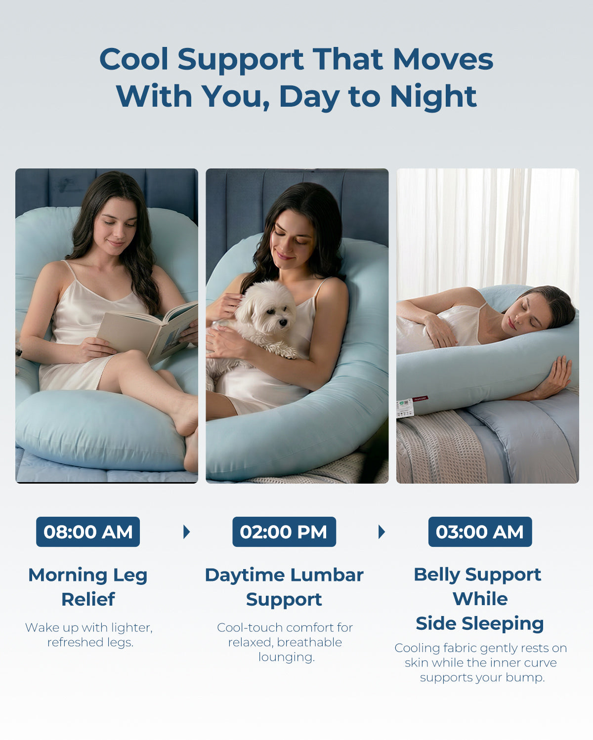 U Shaped Cooling Fabric Pregnancy Pillow
