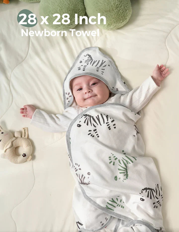 Bamboo-Cotton Hooded Baby Towel for Newborn to Toddler