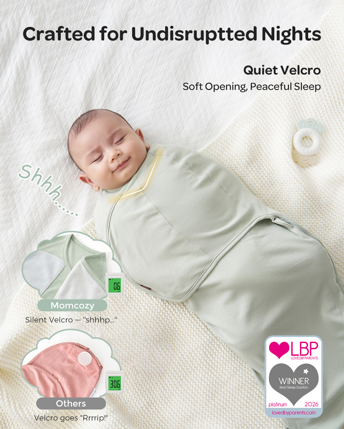 Baby Sleep Sack 1.5 TOG & Easy Swaddle Wrap For 0-3M Bundle