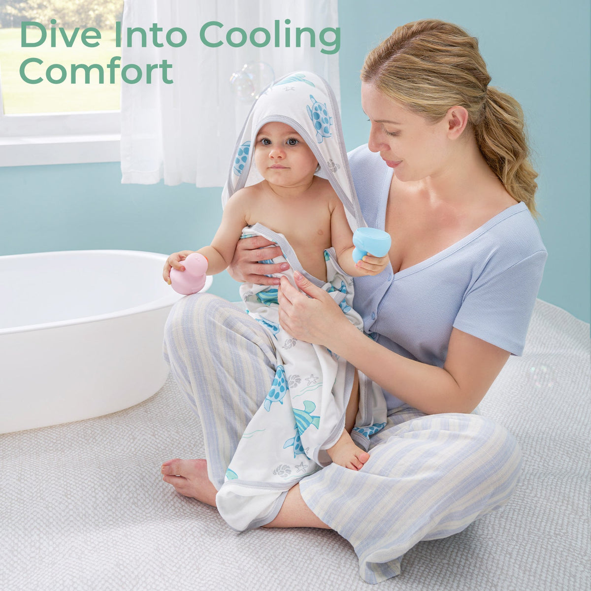 Bamboo-Cotton Hooded Baby Towel for Newborn to Toddler