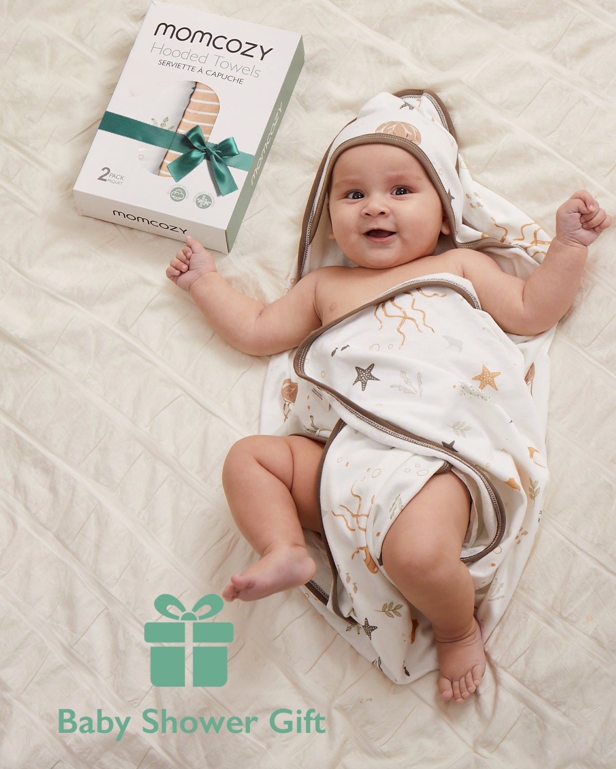 Bamboo-Cotton Hooded Baby Towel for Newborn to Toddler