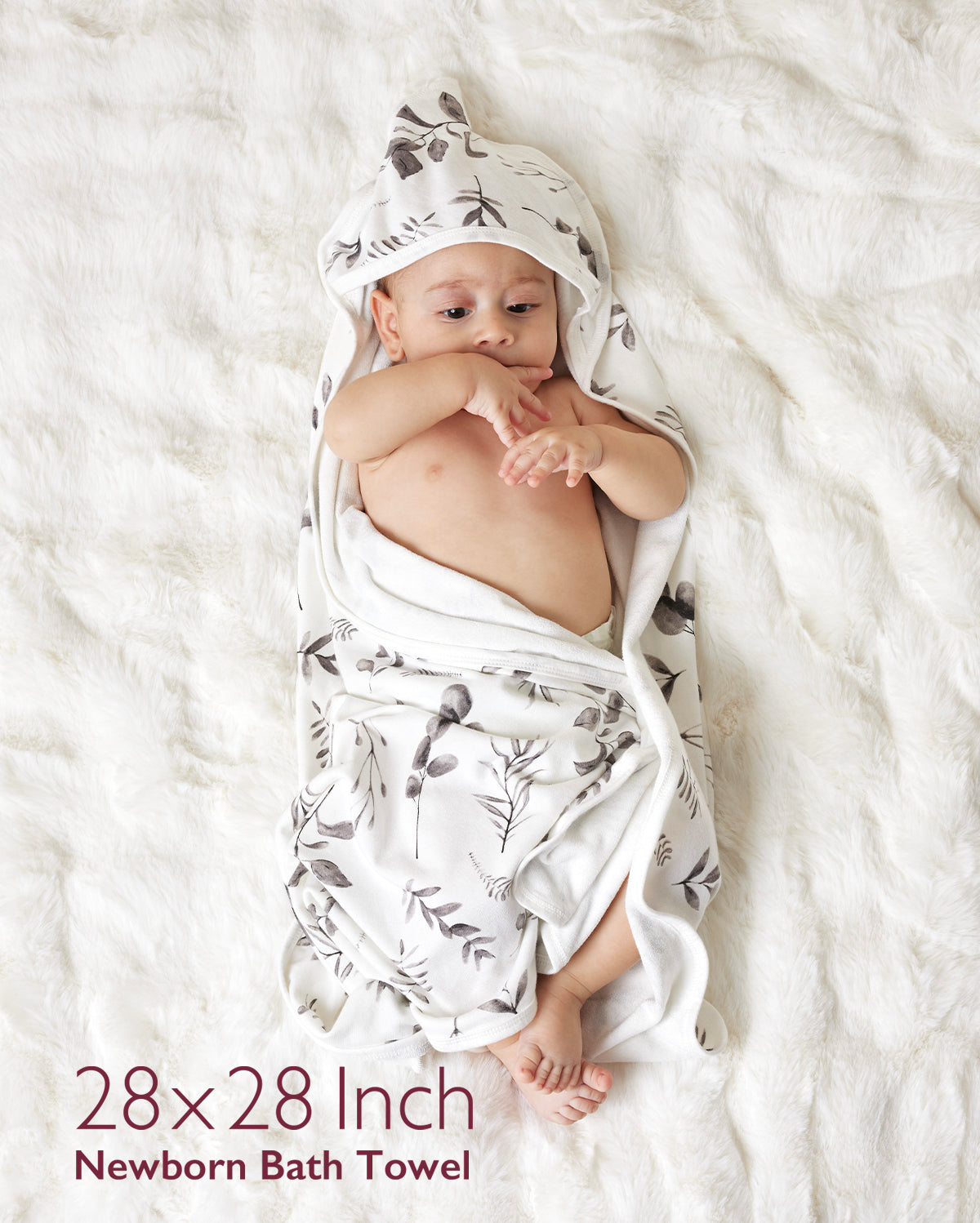 Bamboo-Cotton Hooded Baby Towel for Newborn to Toddler