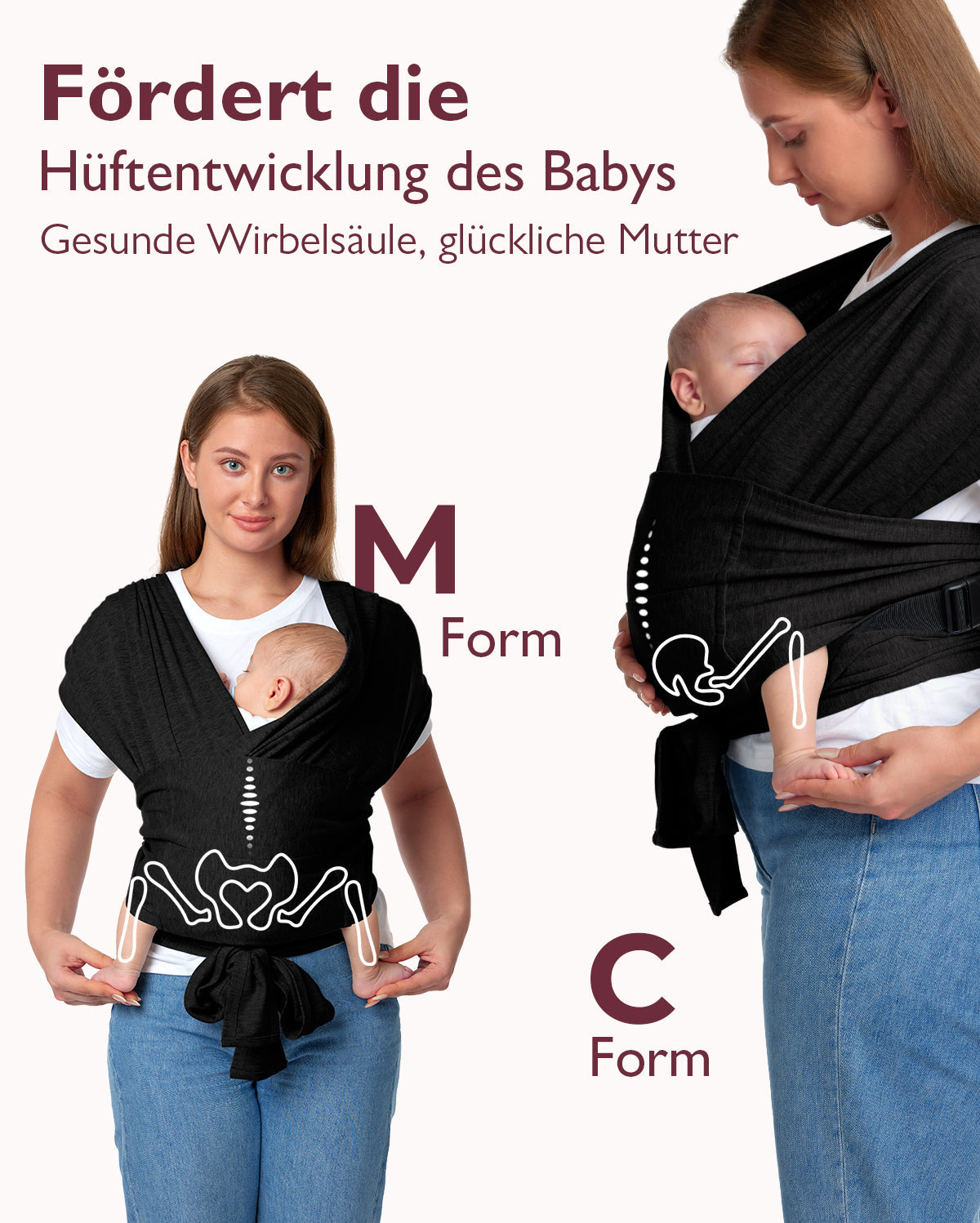 Easy to Wear Hands Free - Baby Wrap Carrier