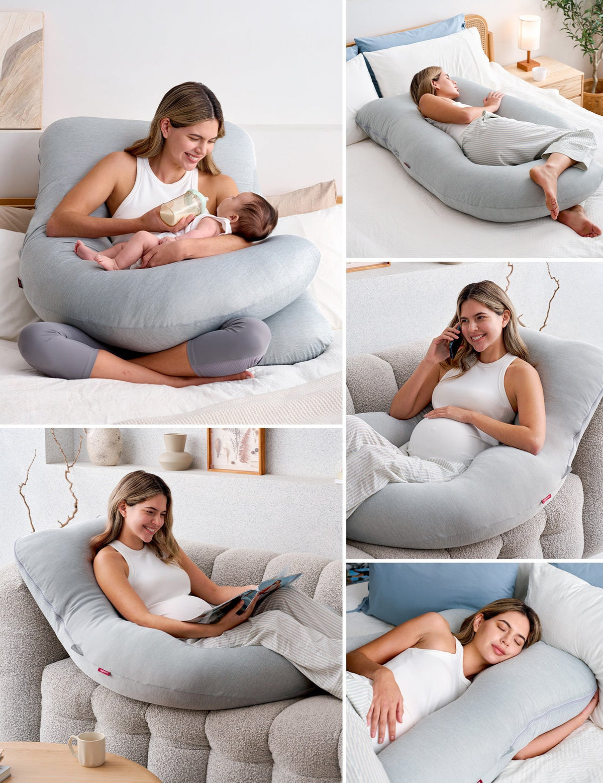 U Shaped Cooling Fabric Pregnancy Pillow