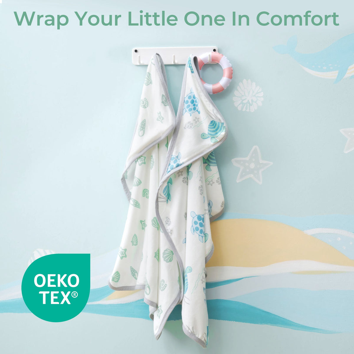Bamboo-Cotton Hooded Baby Towel for Newborn to Toddler