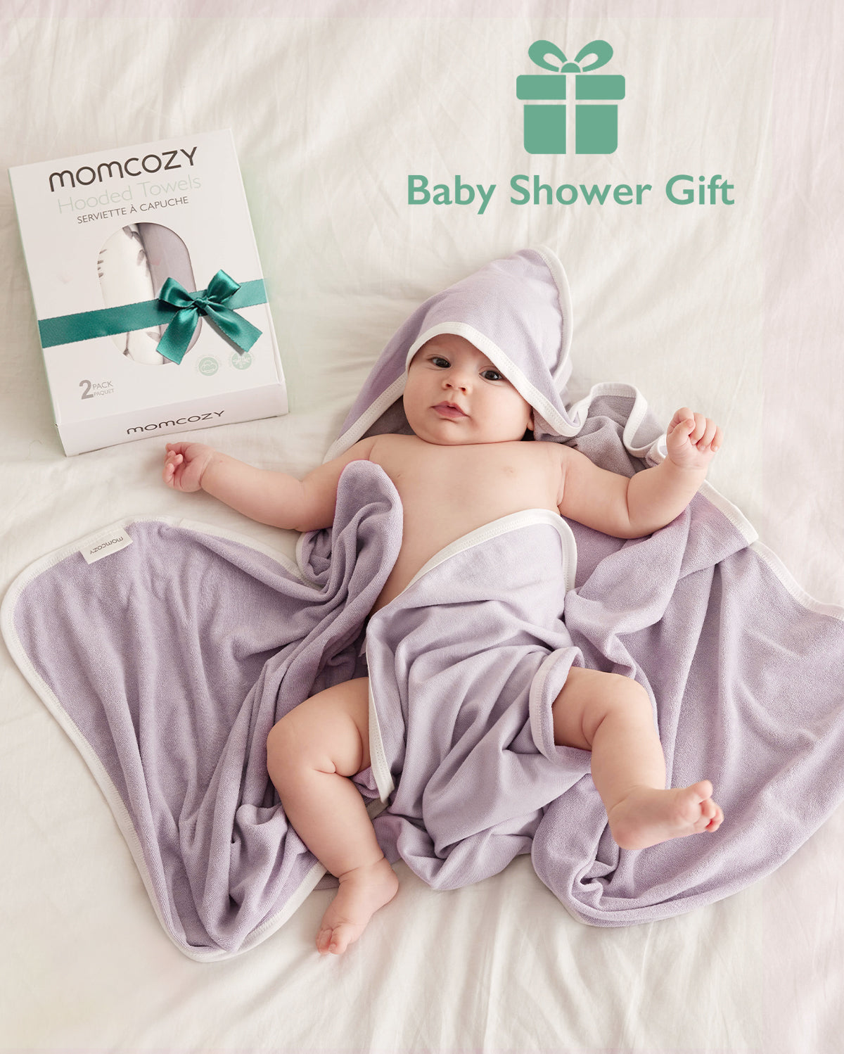 Bamboo-Cotton Hooded Baby Towel for Newborn to Toddler