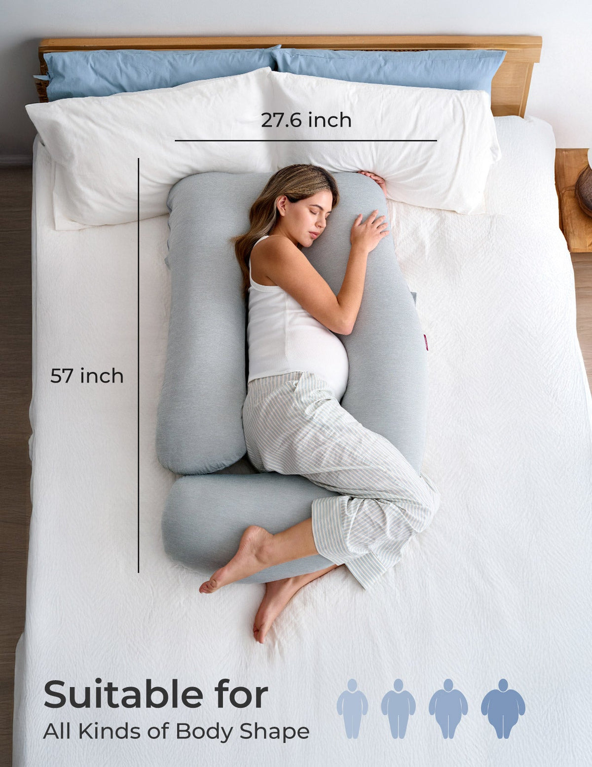 U Shaped Cooling Fabric Pregnancy Pillow