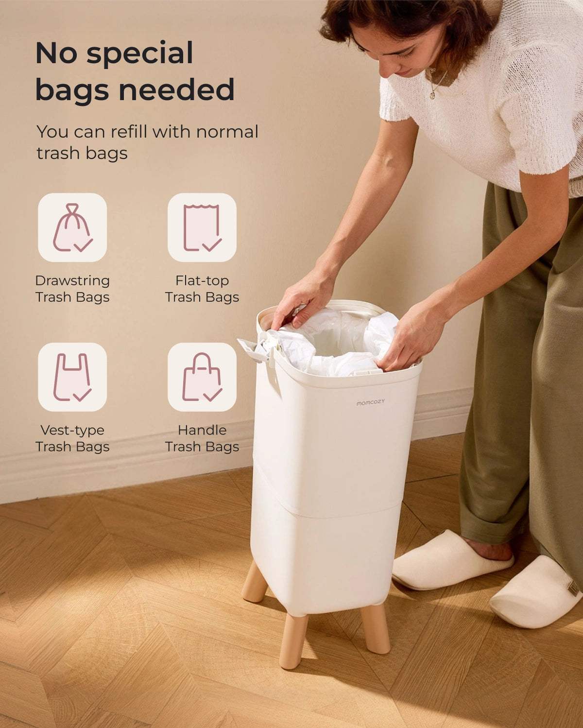 Diaper Pail Bundle: Diaper Pail + 45 Trash Bags + 4 Deodorizer Packs