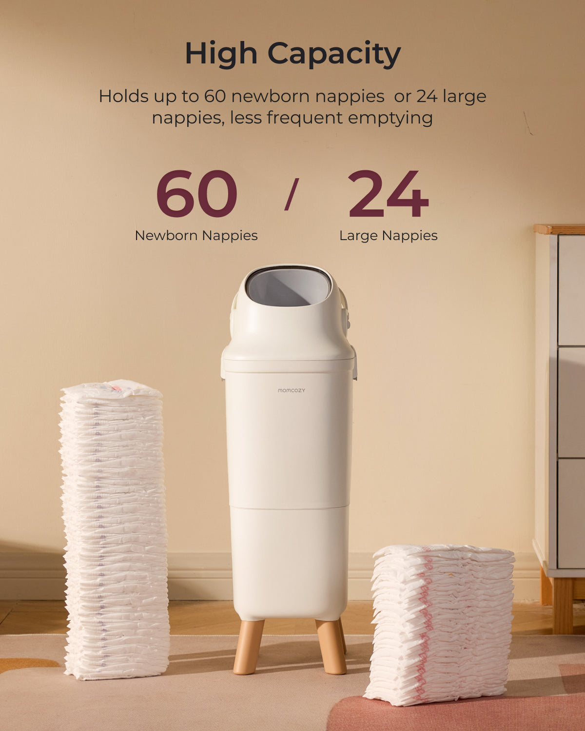 Diaper Pail Bundle: Diaper Pail + 45 Trash Bags + 4 Deodorizer Packs