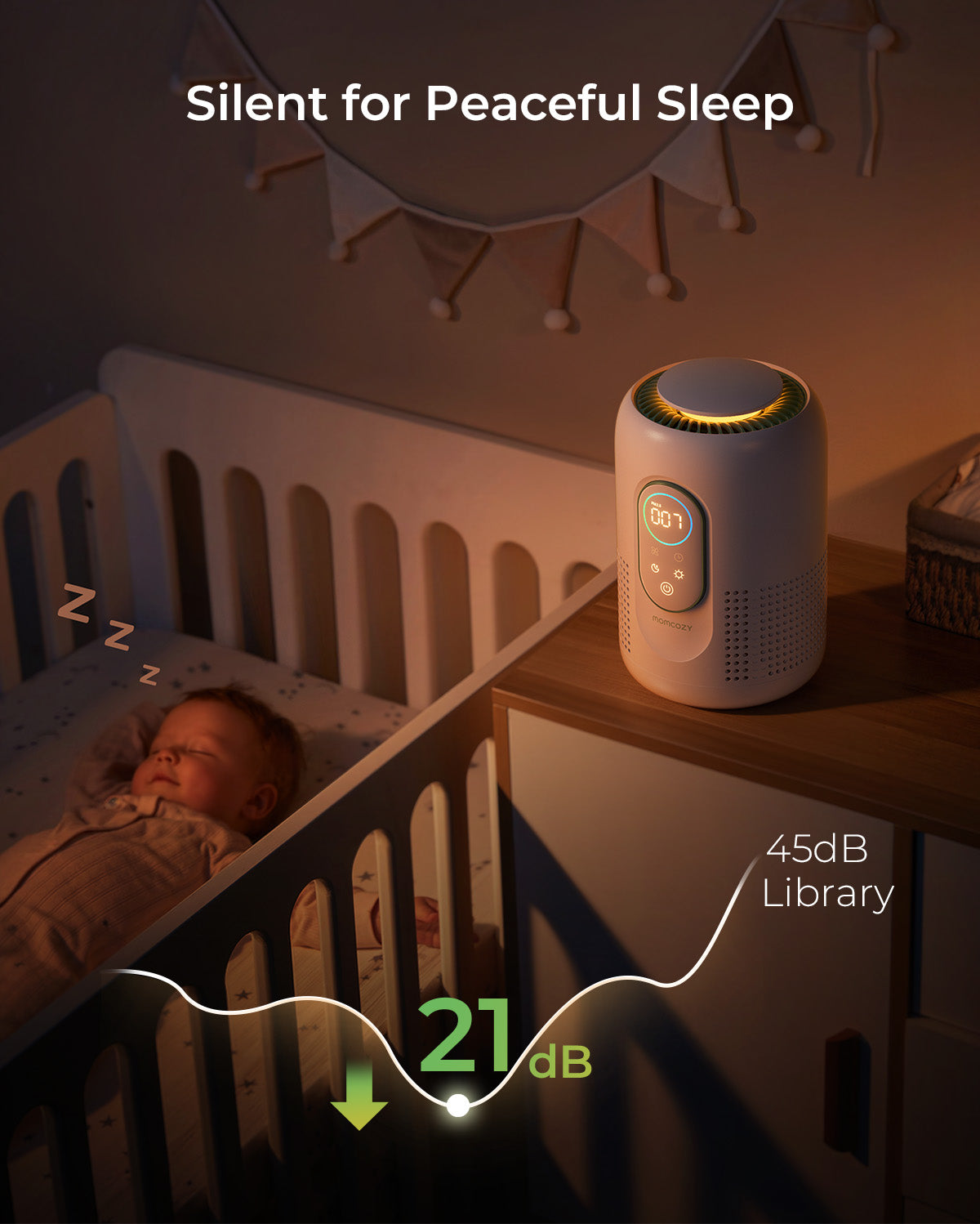 Nursery Air Purifier for Infants & Newborns | Quiet & Smart - EU