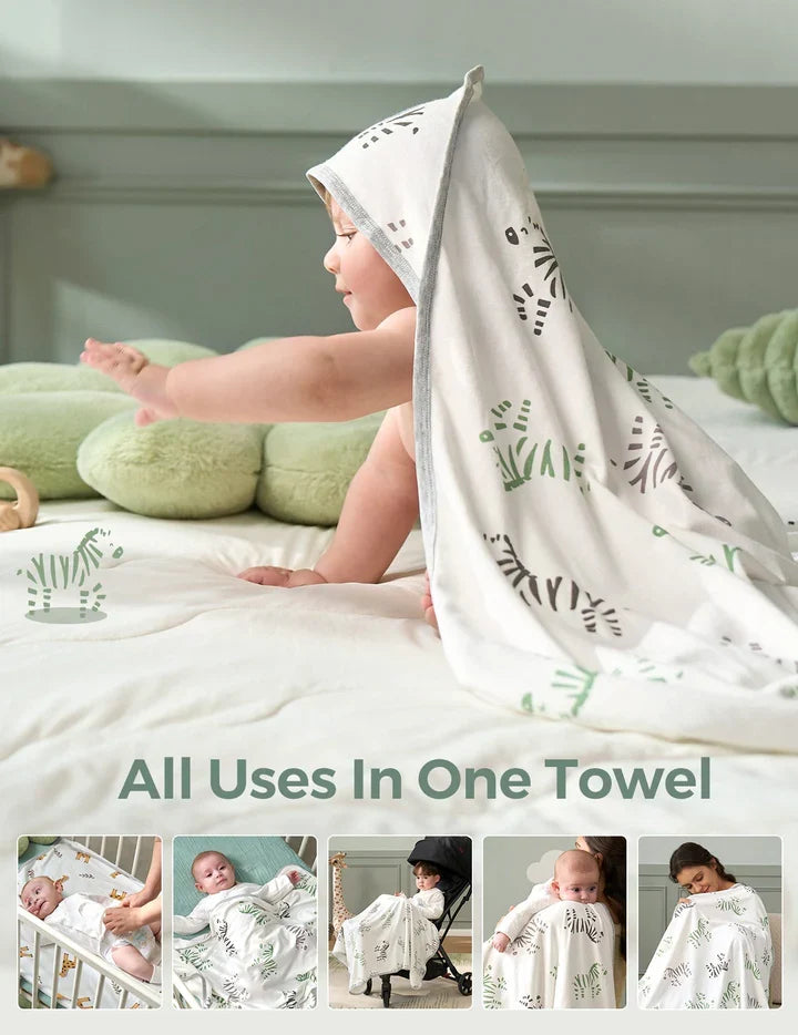 Bamboo-Cotton Hooded Baby Towel for Newborn to Toddler