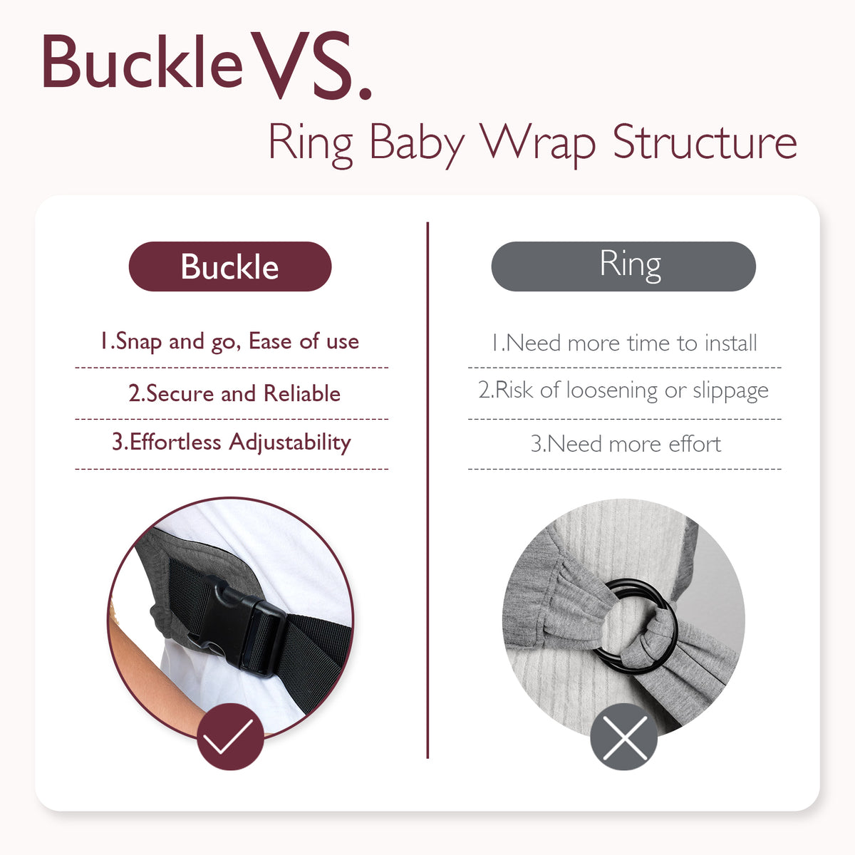 Easy to Wear Hands Free - Baby Wrap Carrier