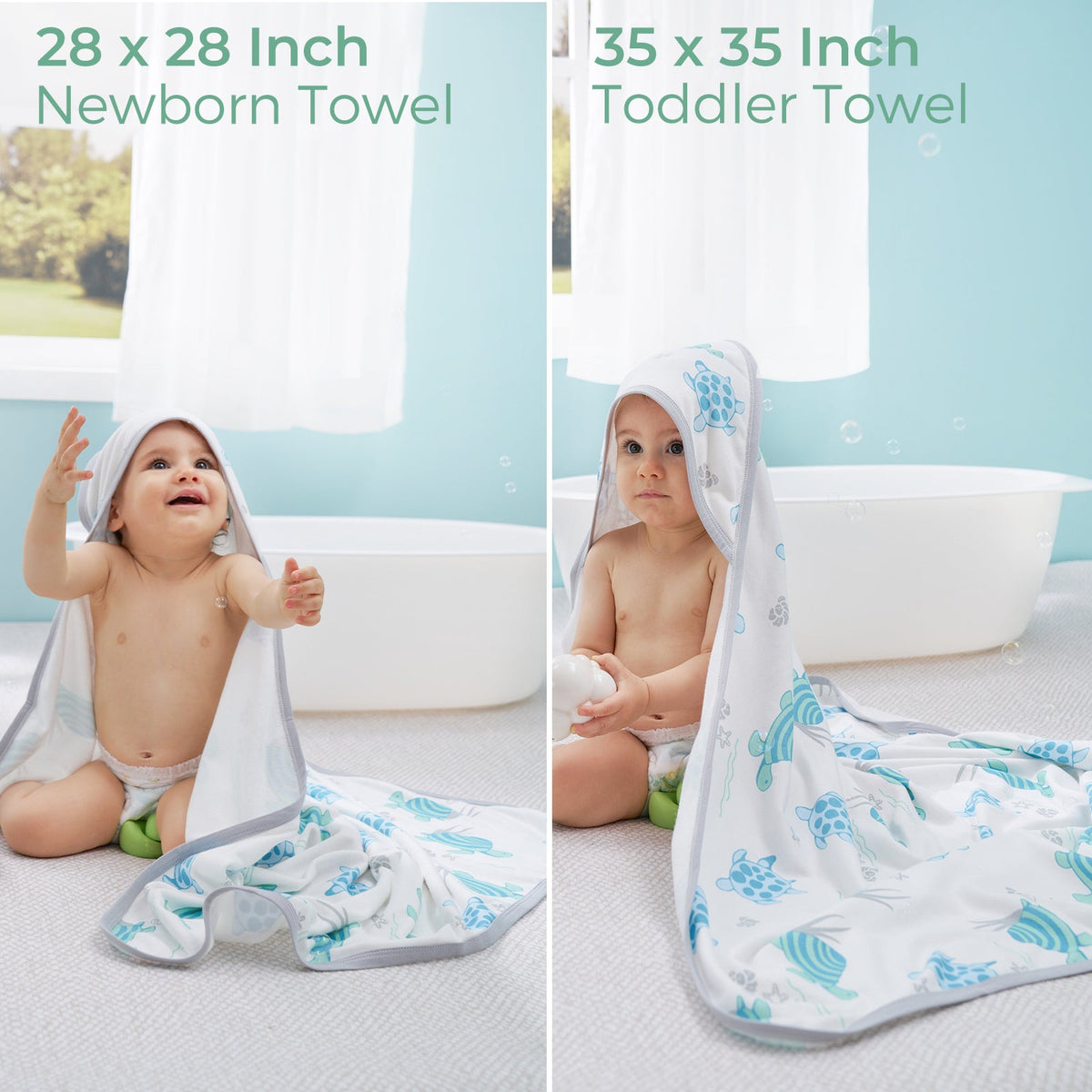 Bamboo-Cotton Hooded Baby Towel for Newborn to Toddler