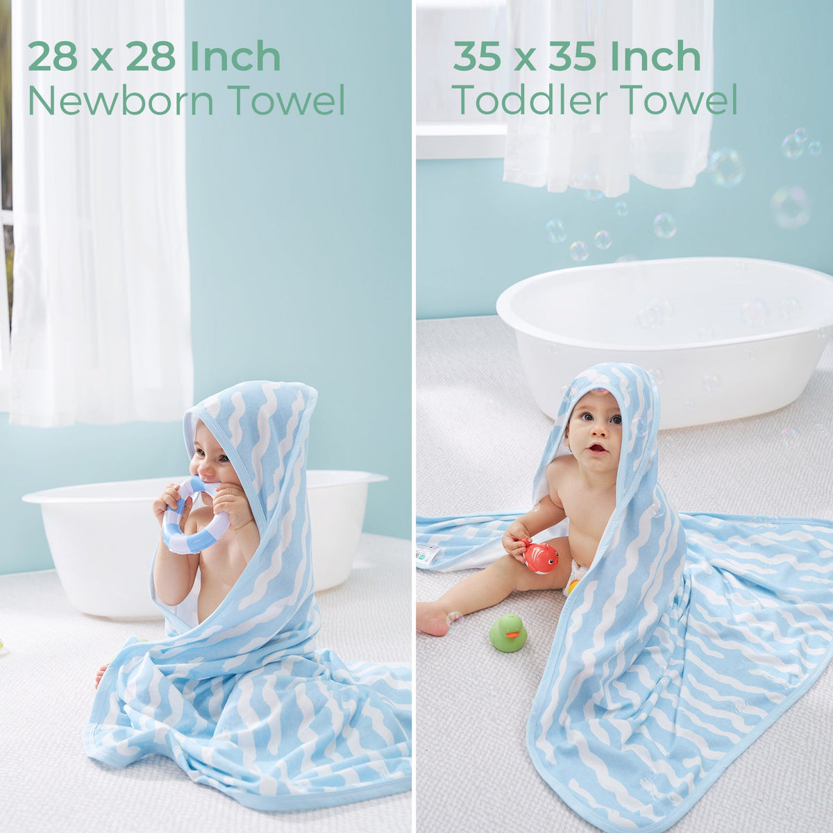 Bamboo-Cotton Hooded Baby Towel for Newborn to Toddler