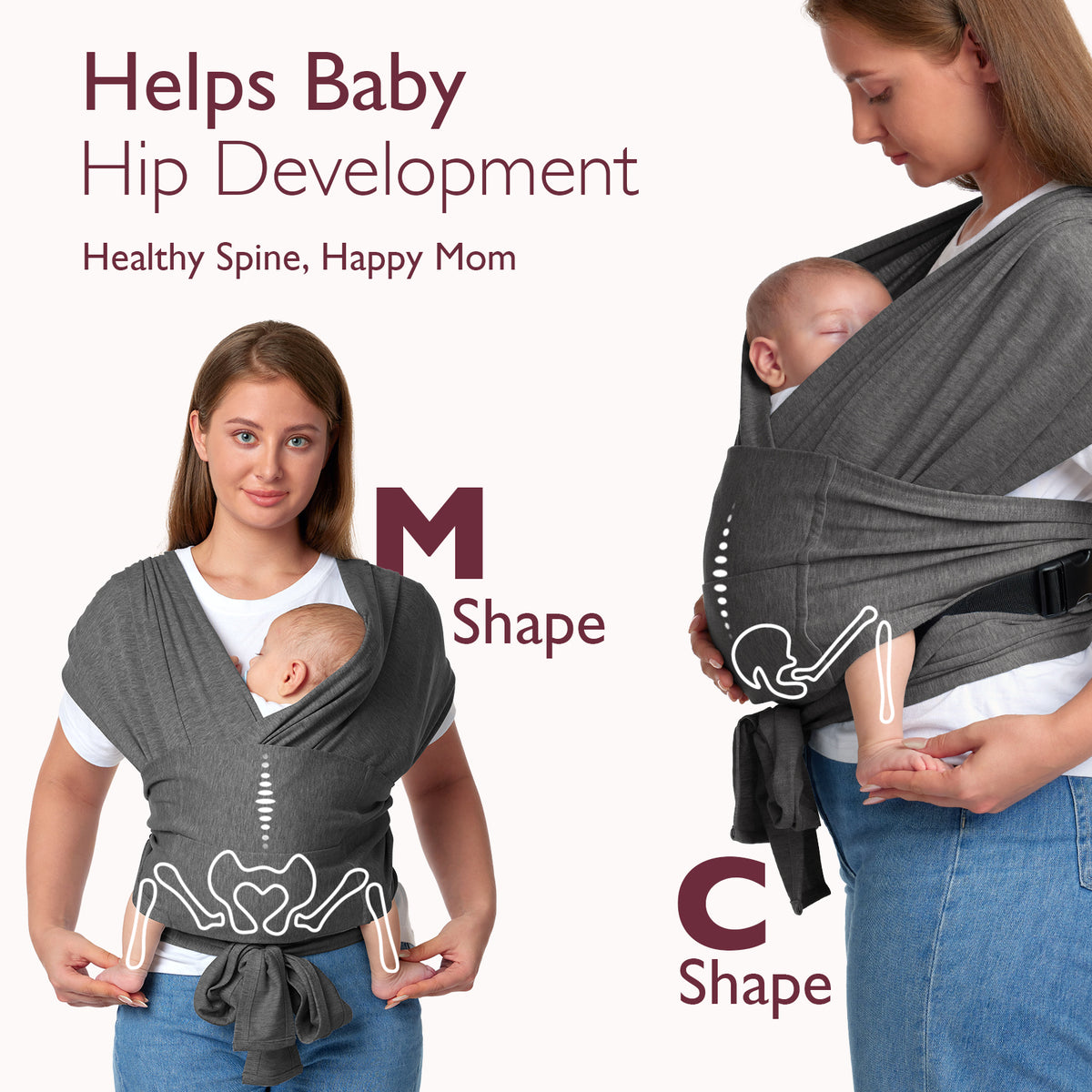 Easy to Wear Hands Free - Baby Wrap Carrier