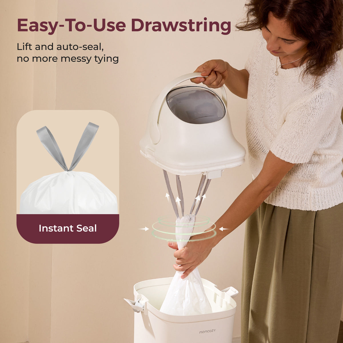 Momcozy Triple-Seal Diaper Pail